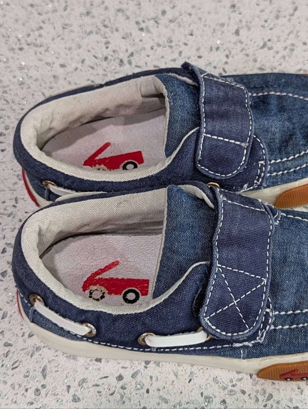 See Kai Run Kids Elias Loafer Boat Shoe Preppy Blue Denim Chambray Boys Size 10